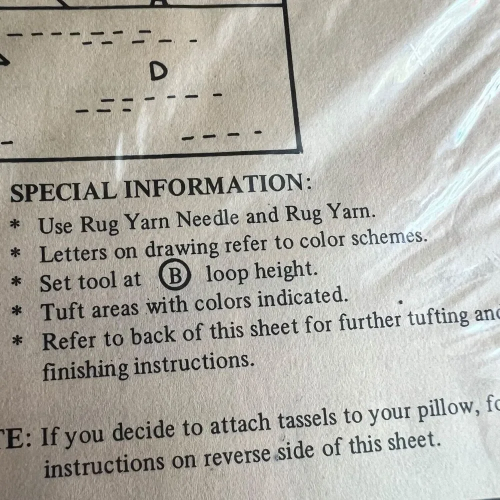 VTG Rug Crafters Yarn‎ Tufting Canvas Pattern Ethnic Southwest Latch Hook 15”